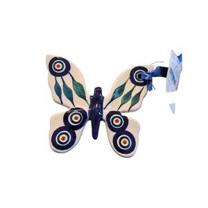 Polish Pottery Butterfly Ornament Hand Painted NWT